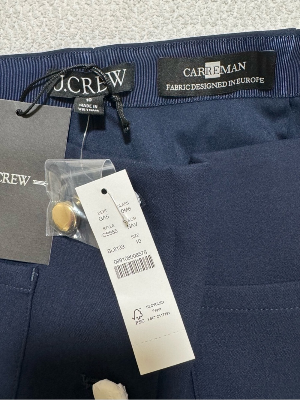 J.Crew Size 10 Fairfax mini button-front skirt in four-season stretch navy - Picture 6 of 12